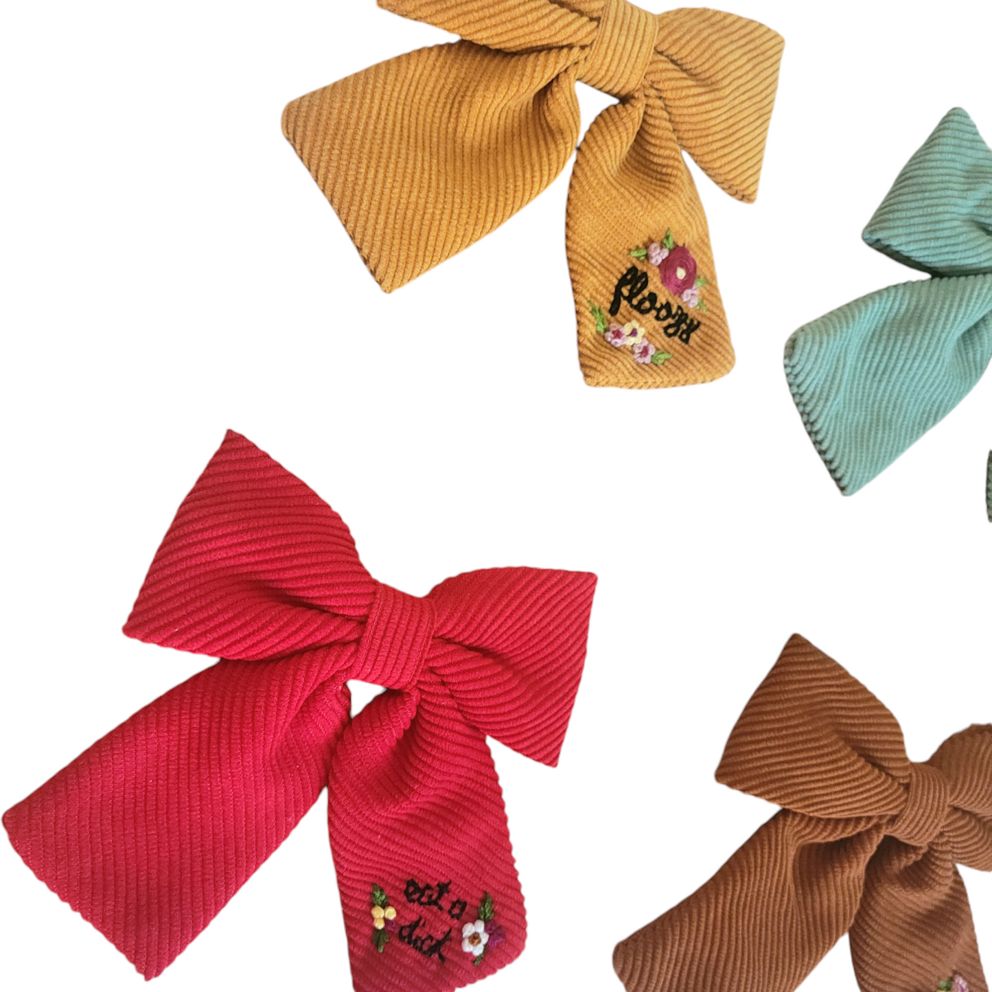 Embroidered Hair Bows