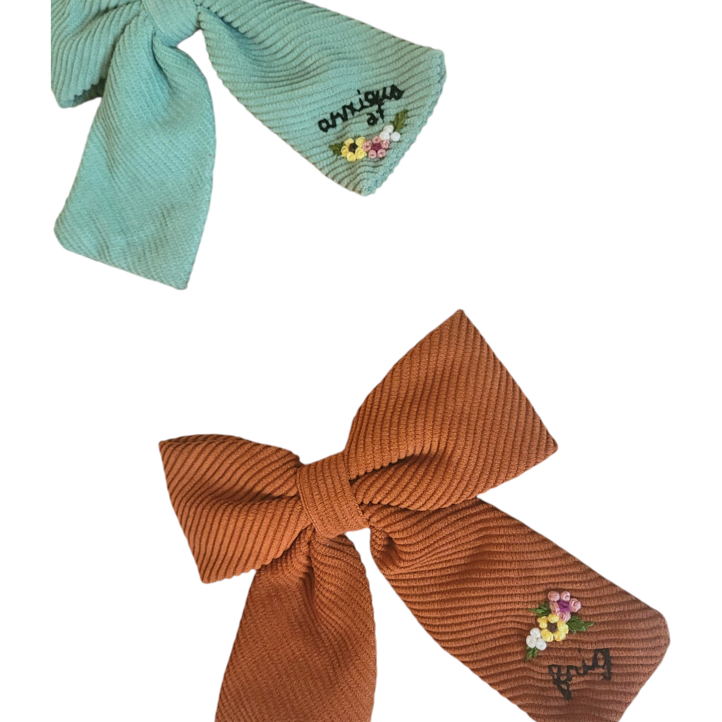 Embroidered Hair Bows