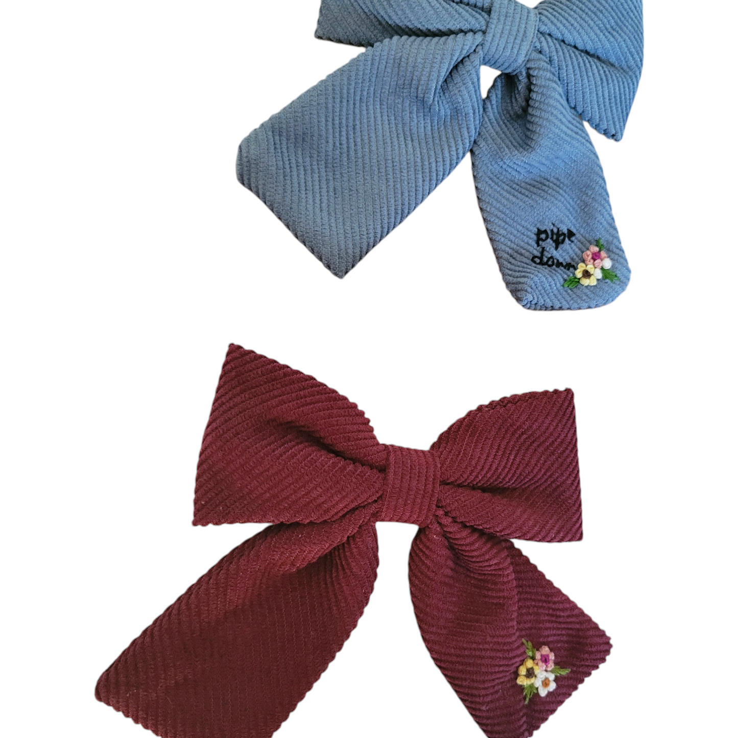Embroidered Hair Bows