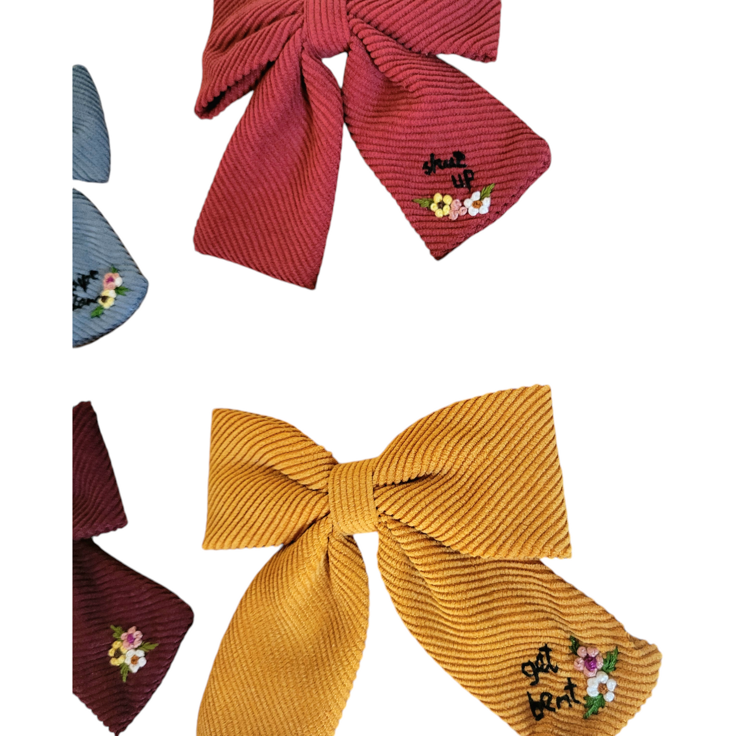 Embroidered Hair Bows