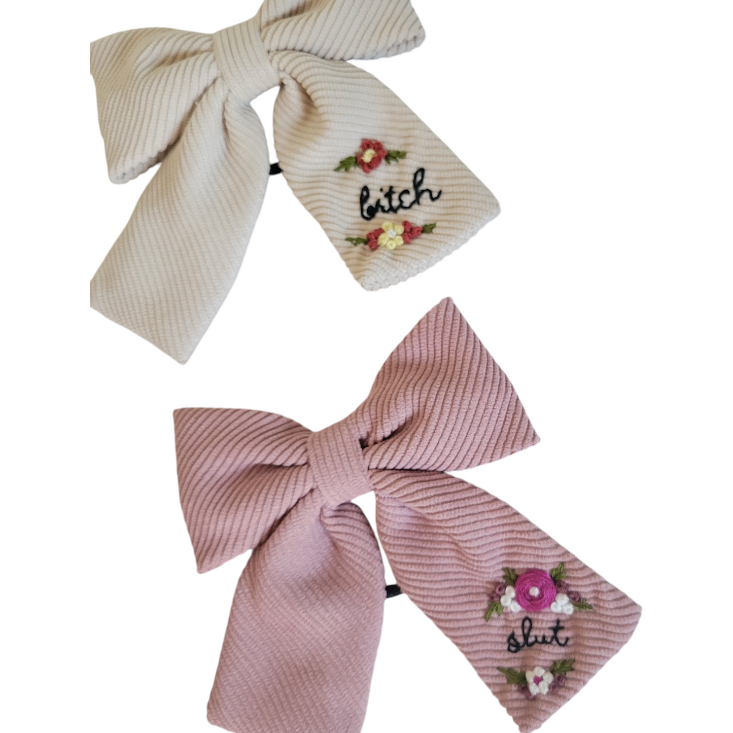 Embroidered Hair Bows