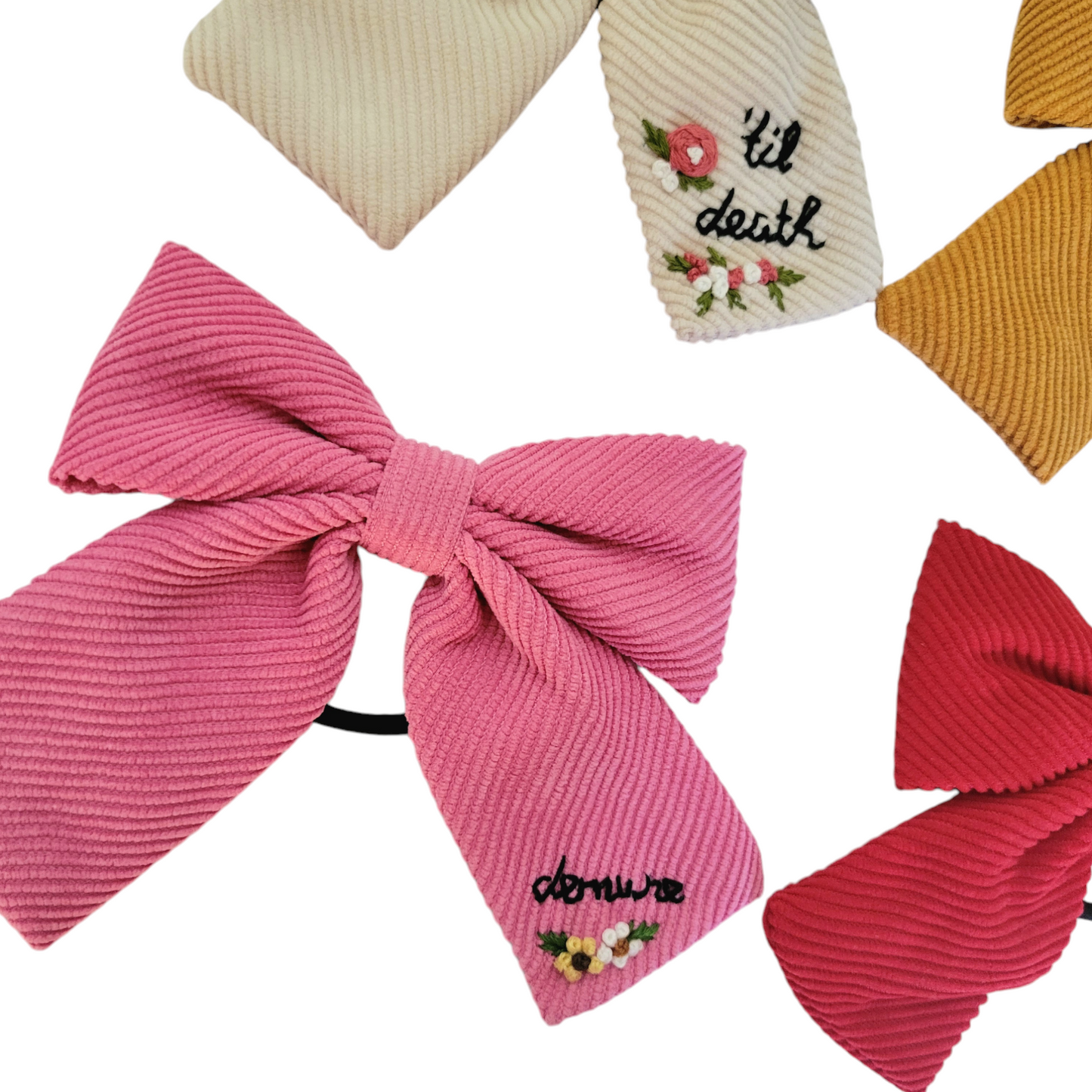 Embroidered Hair Bows