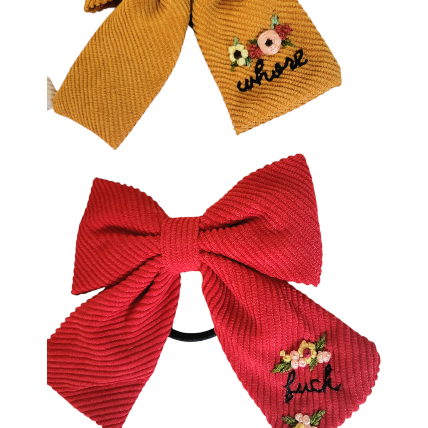 Embroidered Hair Bows