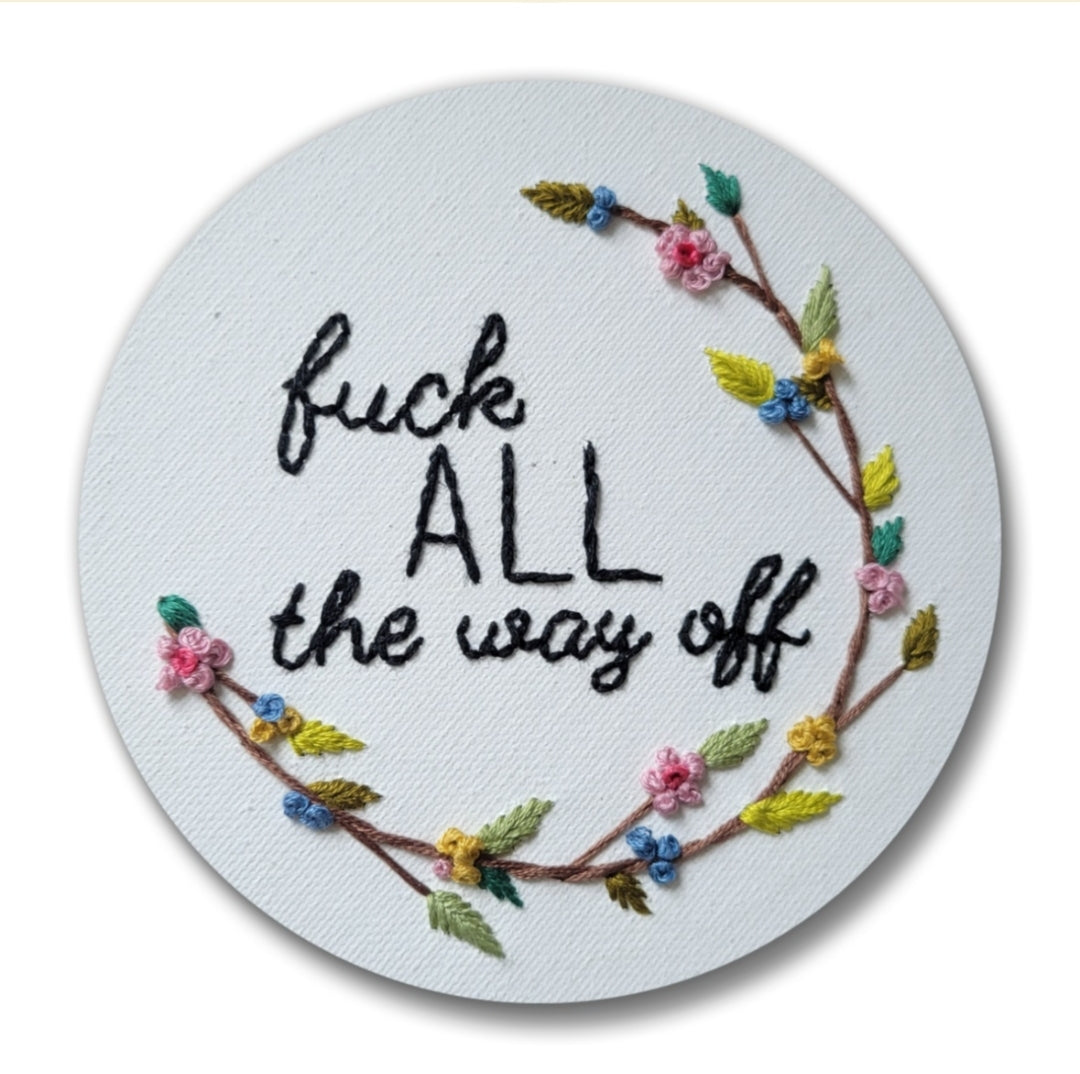 2" Fuck all the way off | Embroidery Replica Magnet