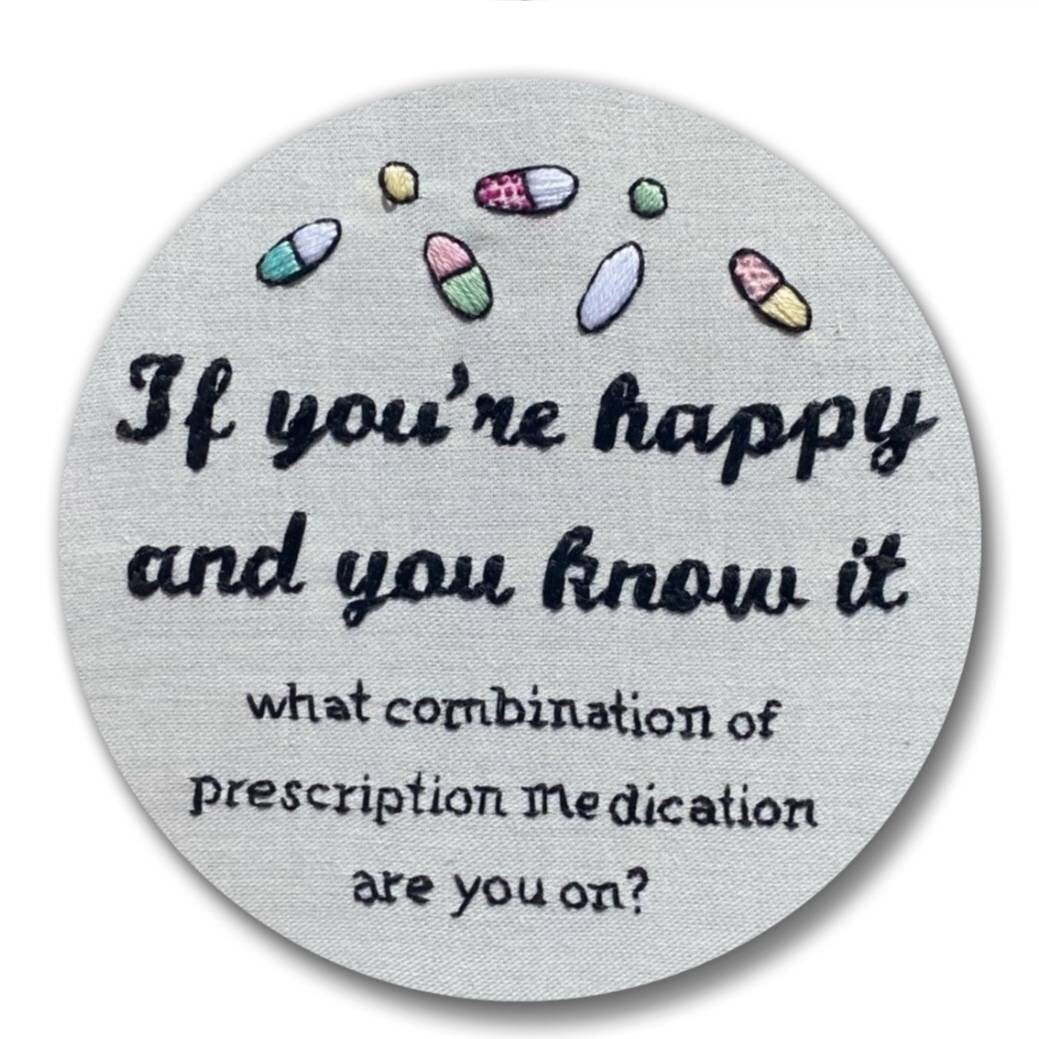 2" If you're happy and you know it | Embroidery Replica Magnet