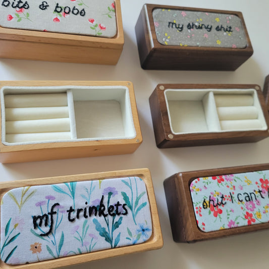 Hand Embroidered trinket box