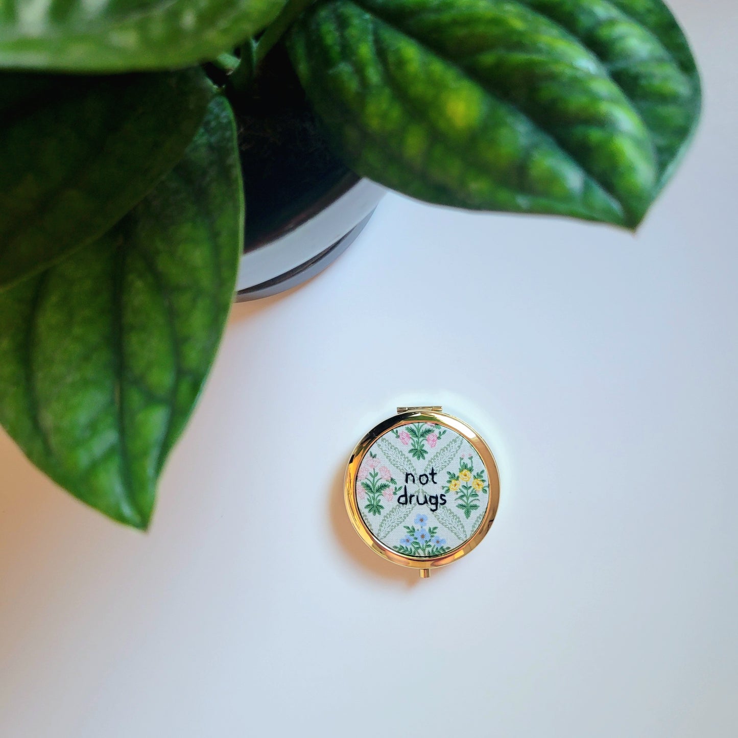 Large embroidered pillbox - June Floral Release