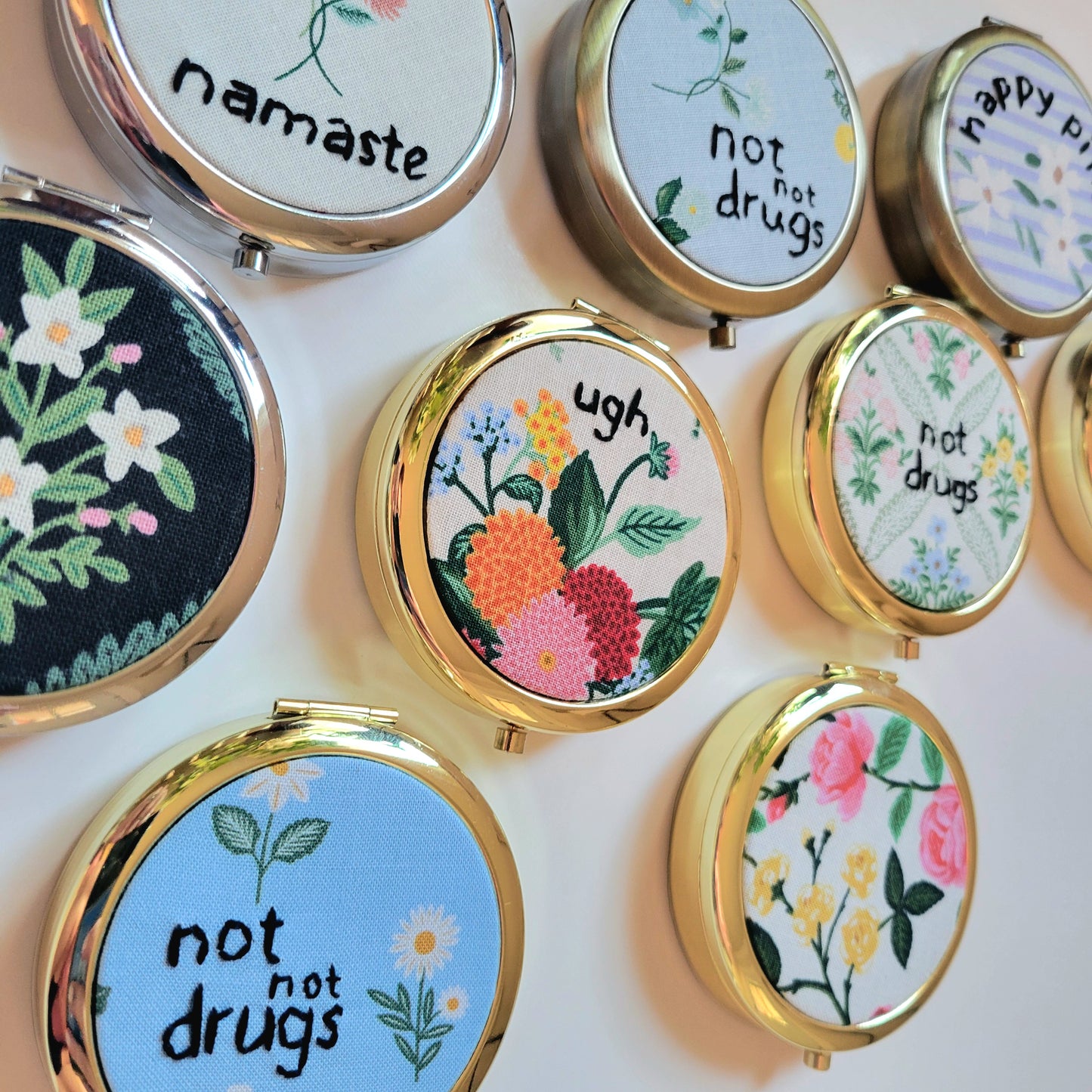 Large embroidered pillbox - June Floral Release