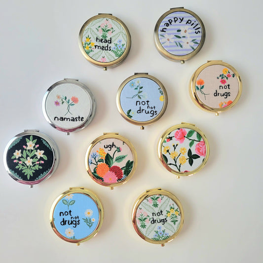 Large embroidered pillbox - June Floral Release