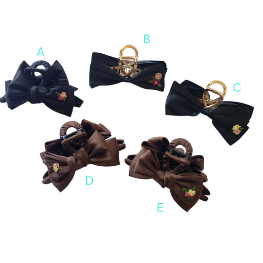 Embroidered CLAW hair clip